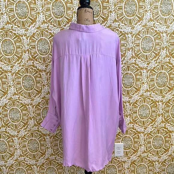 NWT LIONESS Not Your Average Shirt in Purple Oversized Button Down size XS - Picture 7 of 9